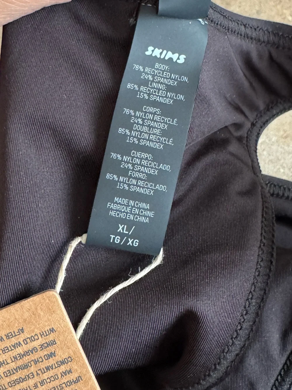 NWT Skims Recycled Swim High Neck Racerback Onyx Top- Size XL